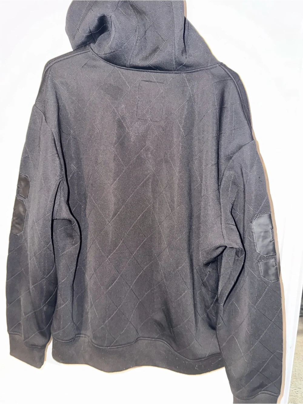 Switch Premium Quilted Zip Hoodie Black Faux Leather 88 Graphic 2XL